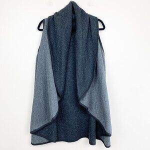 Anthropologie Dark & Light Grey Polyester Sleeveless Cape - One Size